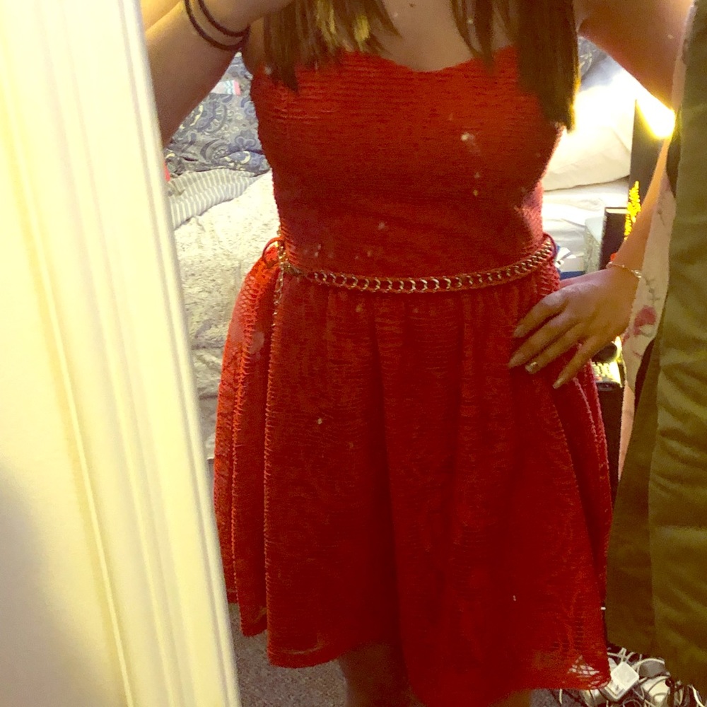 Red Strapless Jacaranda Dress